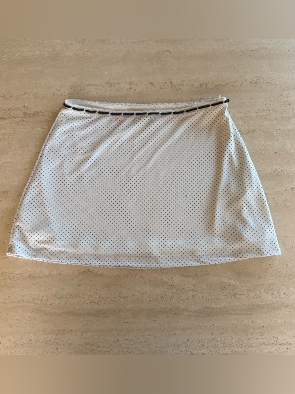White Fox Boutique polka dot lined mini skirt size small
